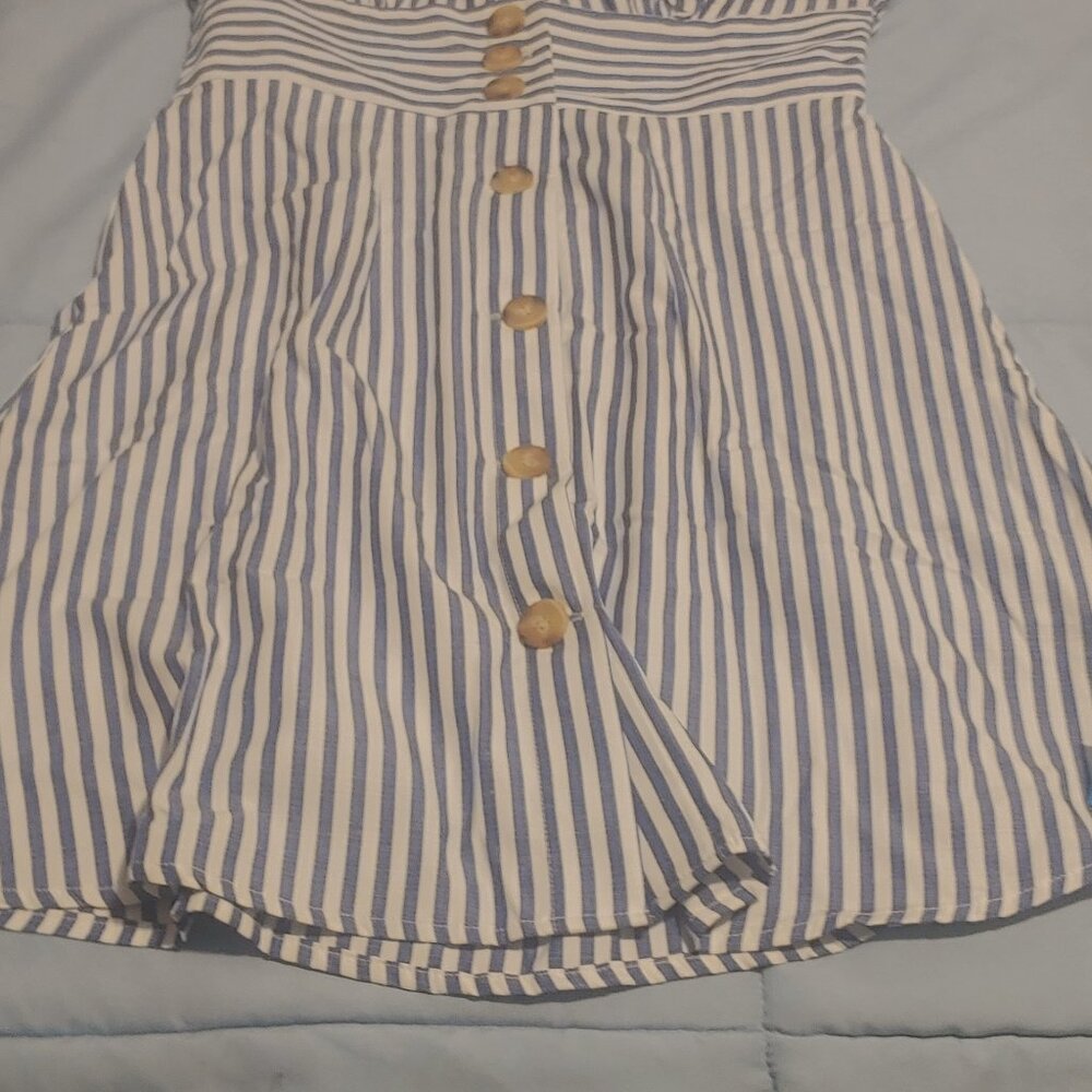 Buttoned striped dress